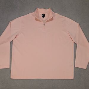 FootJoy 1/4 Zip Pullover Long Sleeve Shirt Performance Golf Orange Mens 2XL